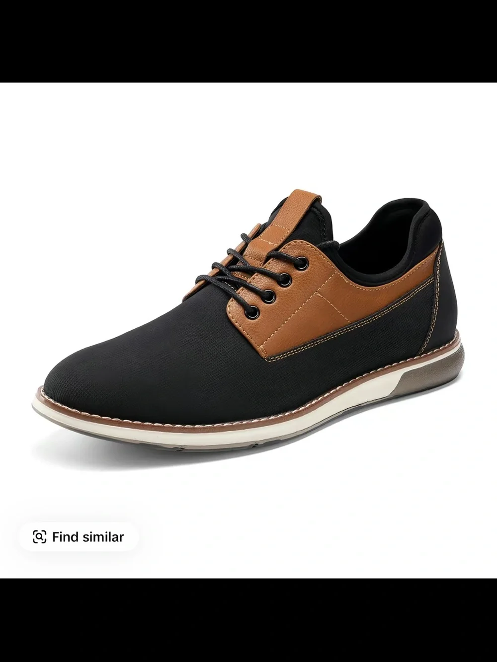 Men's Black and Brown Casual Derby Lace-Up Shoes